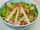 Salade de blé aux asperges, chou fleur et radis