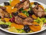 Salade de cailles à l'orange et aux pruneaux