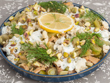 Salade de fenouil au thon, pistaches et roquefort