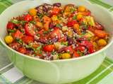 Salade de haricots rouges, sarrasin, tomates et concombre