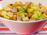 Salade de jambon blanc aux pommes de terre, carottes et courgettes