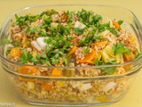 Salade de petit épeautre aux carottes nouvelles et aux poireaux