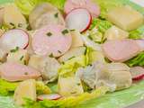 Salade de pommes de terre au cervelas et artichauts