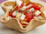 Salade grecque en coque de pizza