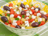 Salade grecque pastèque, concombre, fêta
