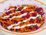 Salade légère de carottes et betteraves, sauce yaourt