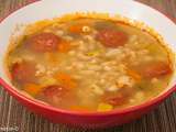 Soupe aux flageolets, pâtes et légumes