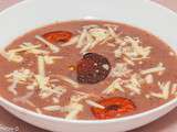 Soupe aux haricots rouges cheddar et chorizo