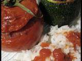Courgettes et tomates farcies à la vietnamienne