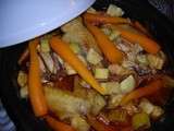 Poulet aux carottes primeurs et aux courgettes