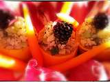 Courgettes Farcies Au Riz Sur Salade Carmine, Vinaigrette Fruit De La Passion | Kumbawa
