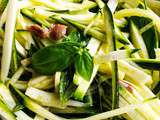 Salade de l’été : Courgettis à l’ail basilic et aux anchois de Saverio