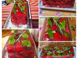 Terrine (ou aspic) de fraises aux herbes