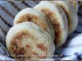 Muffins anglais au lait de soja, pâte levée, pour le brunch ou le goûter
