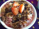 Compotée fraises-rhubarbe en crumble sans gluten