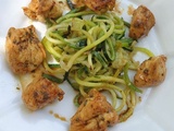 Dés de poulet au citron vert et aux herbes