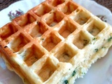 Gaufres salées au chèvre frais et aux herbes
