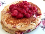 Pan cakes au cottage-cheese et framboises