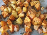 Patate douce et pommes de terre rôties au parmesan