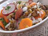 Salade croquante riz-lentilles