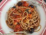 Spaghettis soba sauce rouge au thon