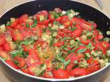 Méli mélo de tomates cerises et courgettes au basilic
