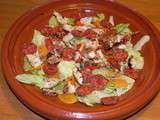 Salade aux poivrons marinées, au chorizo et au poulet
