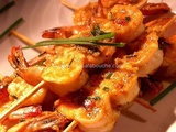 Brochettes De Crevettes Beurre De Curry Et Gingembre