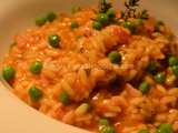 Risotto Tomaté Lardons Et Petits Pois