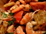 Salade De Crevettes Et De Tomates Au Basilic