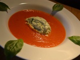 Velouté De Tomate Crème De Mozzarella Au Basilic