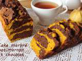 Cake marbré au yaourt, potimarron et chocolat