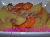Ragoût de pommes de terre , carottes et lardon