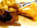 Escalopes Gardein avec dinde Yves Veggie gratiné au Chao et sauce à poutine au sarrasin