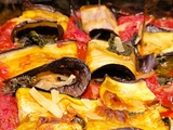 Roulés d'aubergine à la bette à carde