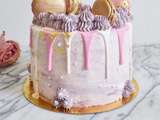 Layer cake glaçage coulant bi color