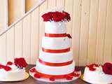 Wedding Cake Rouge et Blanc - Chic & Classe