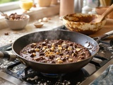 Brownie chocolat-noisette cuit à la poêle quand on veut éviter d’allumer le four longtemps