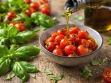 Emulsion de tomates cerises rôties & huile de basilic : un parfum envoûtant