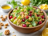 « Fraîche et légère » : ma salade de quinoa aux raisins, noix et roquette