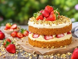 Gâteau d’été ultra-bluffant aux pistaches et fraises… à partir de restes