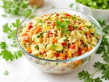 L’astuce que j’utilise pour que ma salade de riz reste fraîche toute la journée