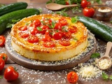Rapide : j’ai concocté un flan de courgettes, tomates cerises et comté prêt en un clin d’œil pour un dîner express