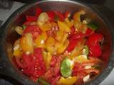 Mijoter de tomate, poivron et oeuf