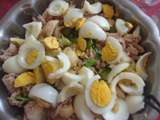 Salade de thon,p de terre, poivron œuf dur