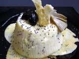 Crème renversée de ricotta et potiron, avec artichauds et moutarde de figues (pour tous et pour intolérants)