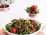 Salade de fraises, épinards et amarante