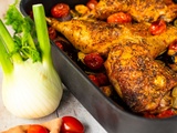 Cuisses de poulet et légumes d’été rôtis au sésame et au paprika