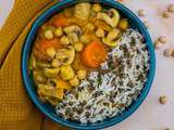 Curry veggie gourmand (patate douce, champignons, carottes, pois chiches)