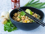 Pad thaï végétarien au fèves et tofu fumé
